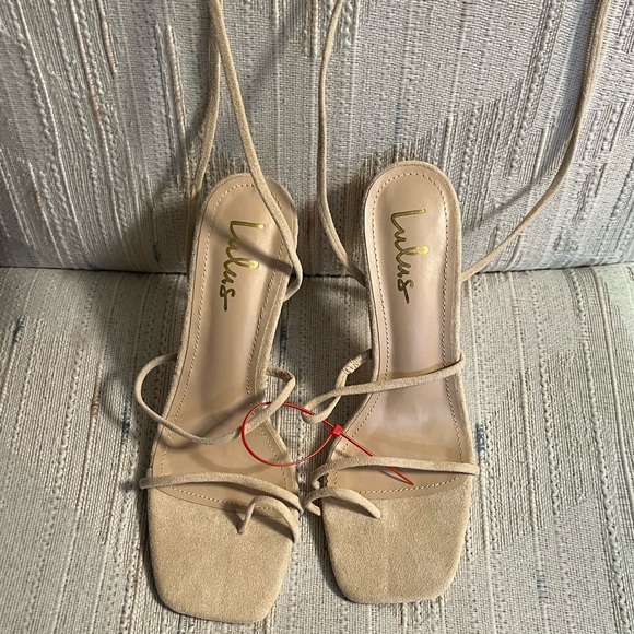 Lulus Shoes - Lulu Beige Strappy Gladiator Heel